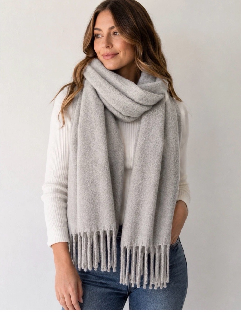 Anthropologie Large Gray Scarf NEW